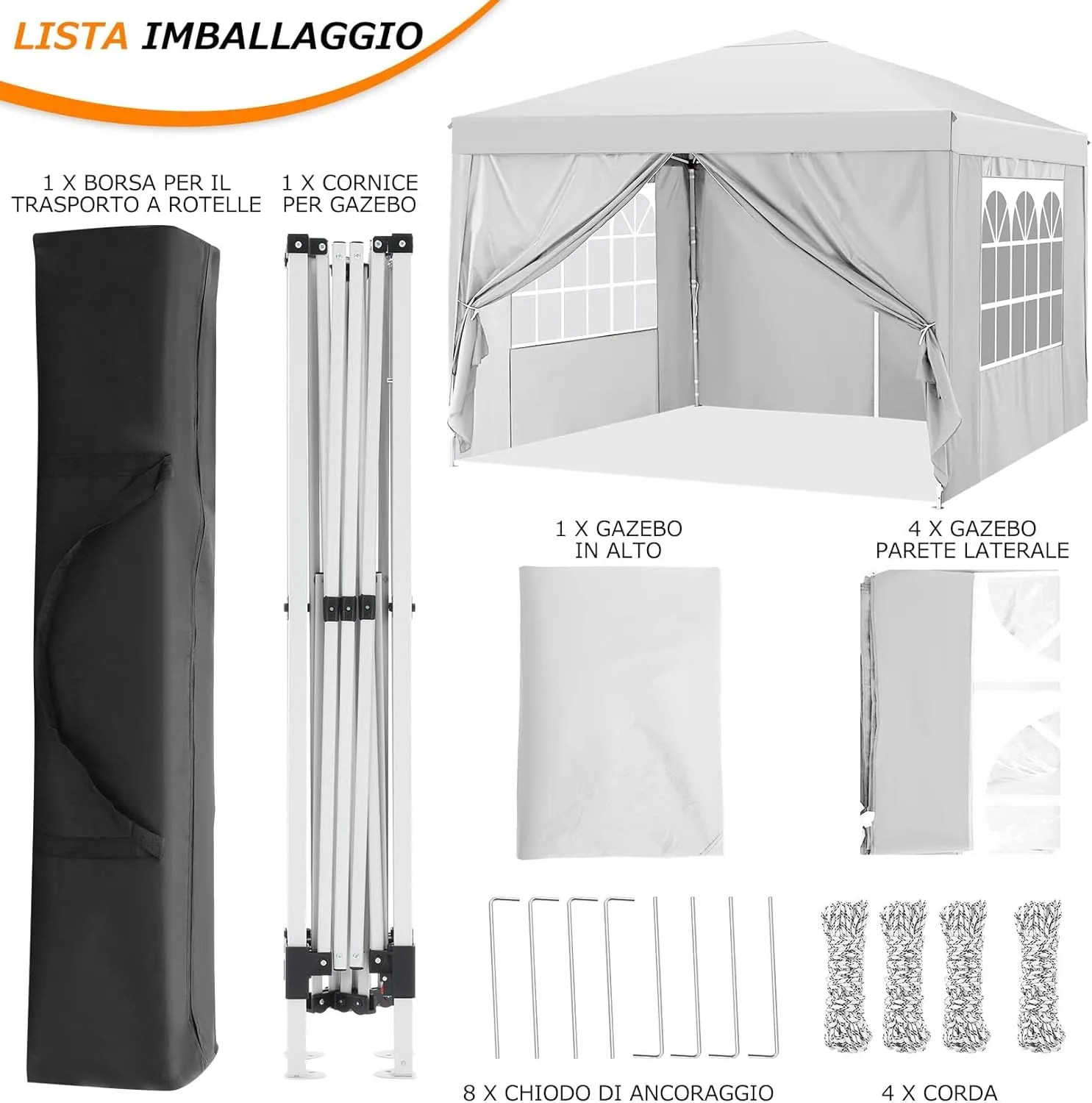 COBIZI 10x10 Pop Up Canopy Tent with 4 Removable Sidewalls Waterproof Commercial Instant Shelter Outdoor Party Tent Portable Canopy Tent for Parties with Carry Bag, Ropes, Stakes (White, 10'x10')
