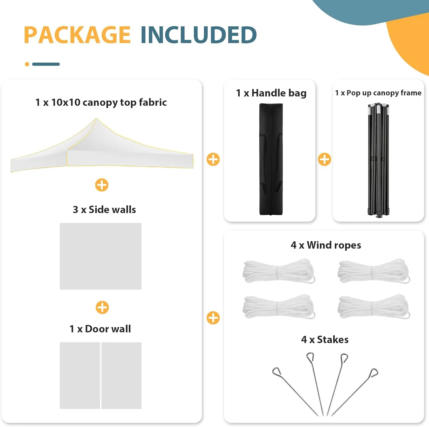 COBIZI Canopy Tent 10x10 Pop Up Canopy, Easy Setup Canopy with Sidewalls Waterproof & UPF 50 , Heavy Duty Commercial Instant Craft Fair Tent for Party, Event, Vendor, Farmer Market(White)