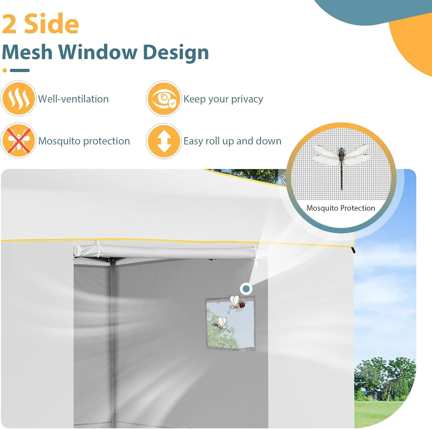 COBIZI Canopy Tent 10x10 Pop Up Canopy, Easy Setup Canopy with Sidewalls Waterproof & UPF 50 , Heavy Duty Commercial Instant Craft Fair Tent for Party, Event, Vendor, Farmer Market(White)