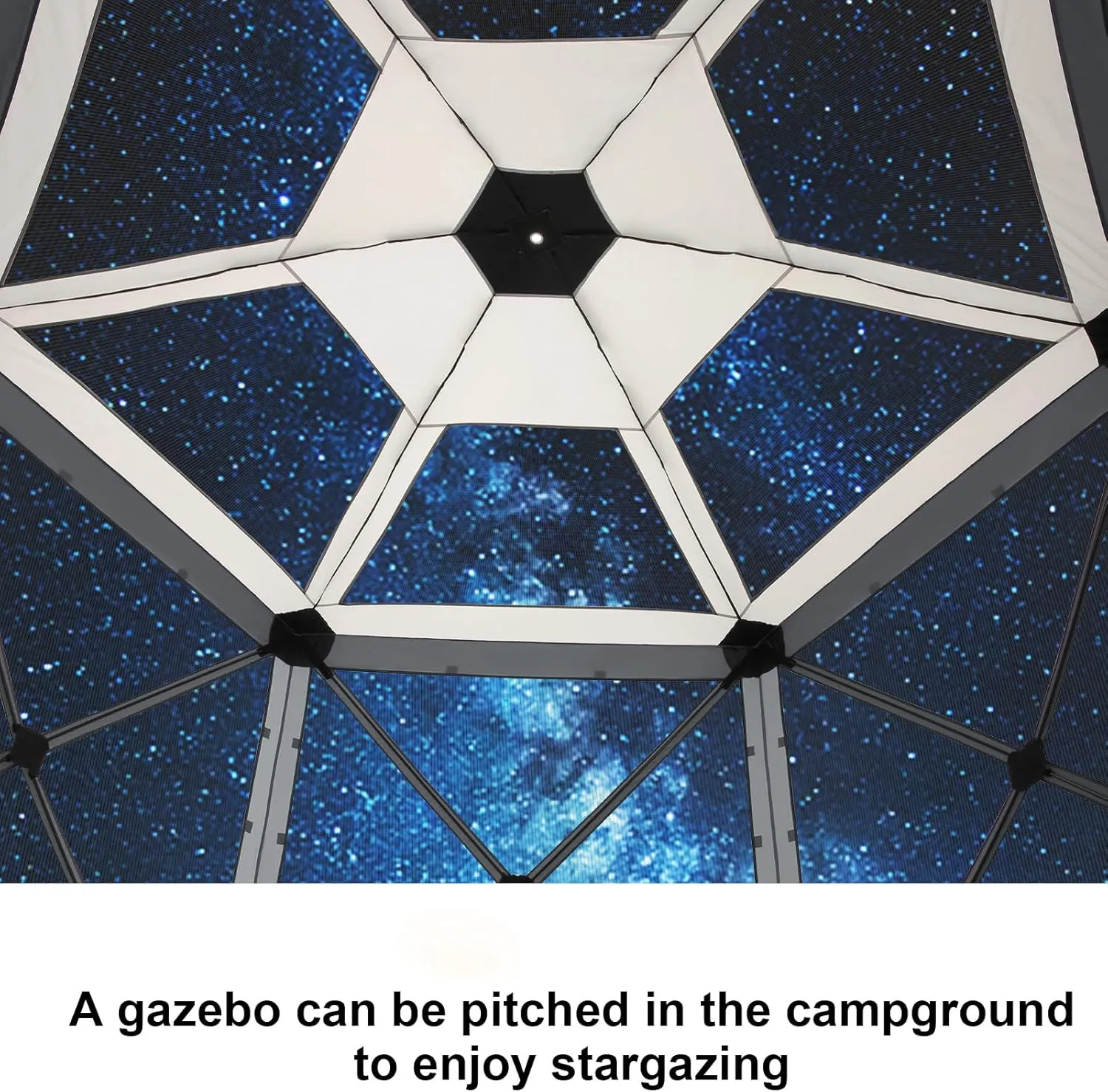 COBlZl Pop Up Gazebo 12x12 Screen House for Camping, Outdoor Instant Stargazing Gazebo Canopy with Awning 2.0, Portable Hub Tent with Mosquito Netting, Pavilion Tent for Backyard,Gray
