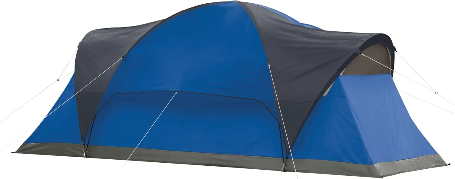Coleman Montana 8P Family Tent with Waterproof Rainfly & Expandable Carry Bag Spacious Tent Fits 3 Queen Airbeds Sets Up in 15 Minutes