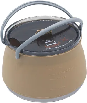 Collapsible Camping Silicone Cook Pot Travel Foldable Kettle Tea Pot, Khaki
