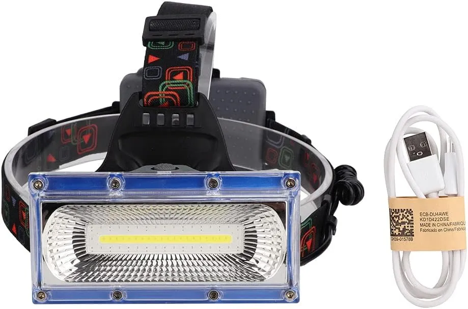 Compact COB LED Headlamp, Adjustable Headband, Floodlight, Portable, for Camping Hiking Working Car Repairing (W608)