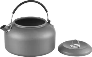 Convenient Foldable Handle 1.4L Camping Kettle, Backpacking Kettle Easy Clean Compatible Most Stoves for Stove Top, Boiling Water, Outdoor (kettle)
