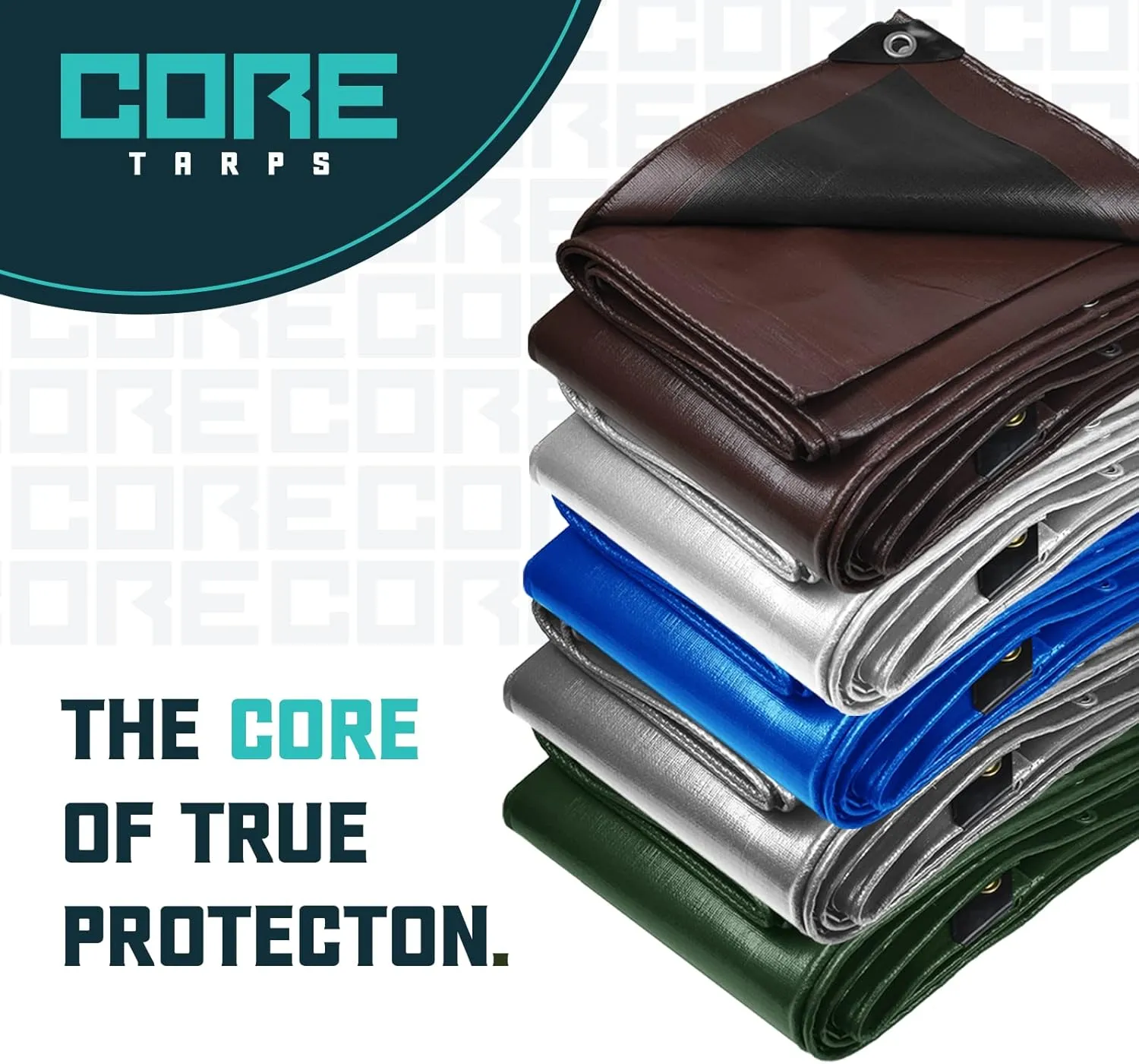 Core Tarps Extra Heavy Duty 16 Mil Tarp Cover, Waterproof, UV Resistant, Rip and Tear Proof, Poly Tarpaulin with Reinforced Edges for Roof, Camping, Patio, Pool, Boat (Blue 12′ X 12′)