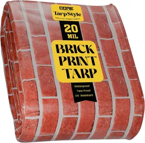Core Tarps Extreme Heavy Duty 20 Mil Tarp Cover, Waterproof, UV Resistant, Rip and Tear Proof, Poly Tarpaulin with Reinforced Edges for Roof, Camping, Patio, Pool, Boat (Bricks/Black 10′ X 10′)