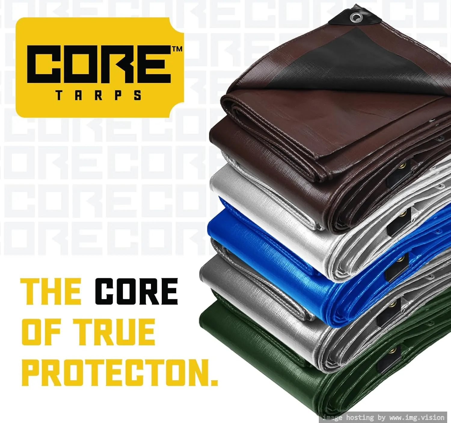 Core Tarps Extreme Heavy Duty 20 Mil Tarp Cover, Waterproof, UV Resistant, Rip and Tear Proof, Poly Tarpaulin with Reinforced Edges for Roof, Camping, Patio, Pool, Boat (White 10′ X 12′)