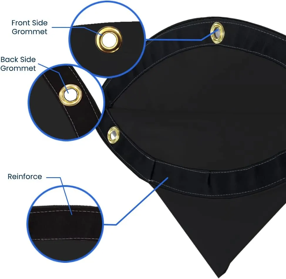 Covers & all Round Tarps, 12 Oz Made of Waterproof Tear and UV-Resistant Fabric, Multipurpose for Pool Patio Garden Equipment Sports Fields (10 Feet, Black)