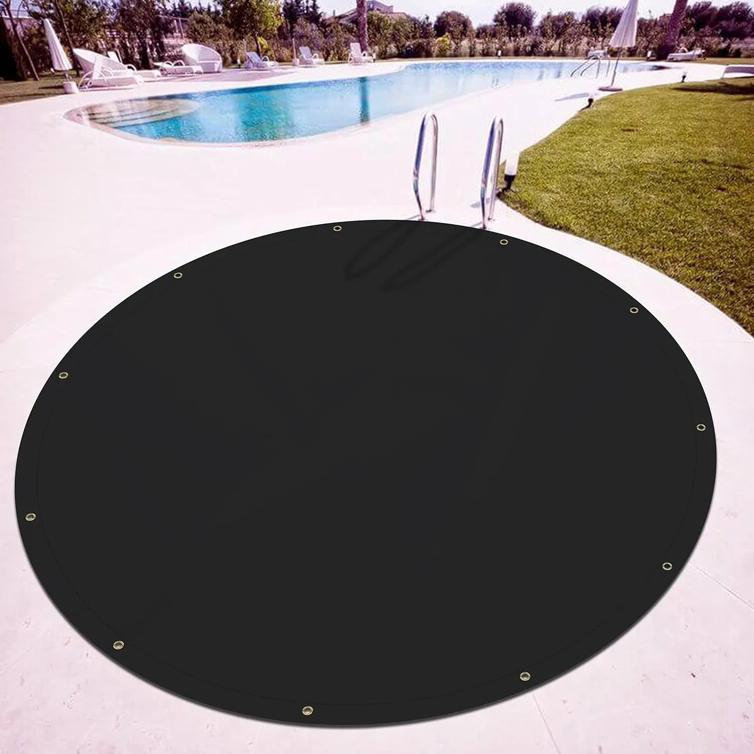 Covers & all Round Tarps, 12 Oz Made of Waterproof Tear and UV-Resistant Fabric, Multipurpose for Pool Patio Garden Equipment Sports Fields (10 Feet, Black)