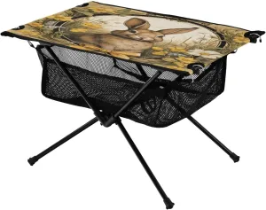Cute Bunny Pattern Portable Folding Camping Table, Compact Lightweight Beach Table with Carrying Bag for Outdoor Picnics, BBQs, Camp