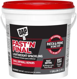 DAP 12143 Fast'N Final, 1gal, white Lightweight Spackling, 1 gal
