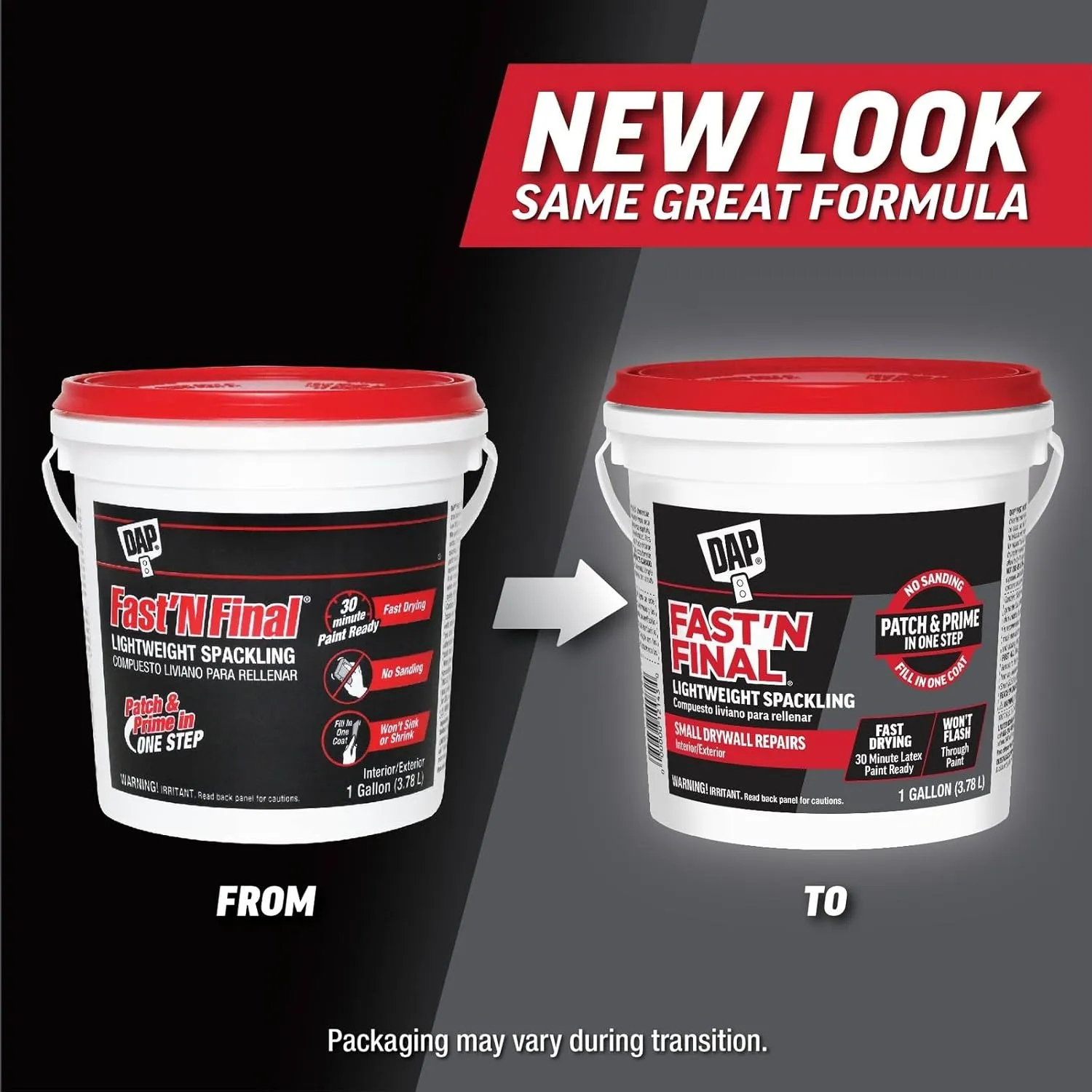 DAP 12143 Fast'N Final, 1gal, white Lightweight Spackling, 1 gal