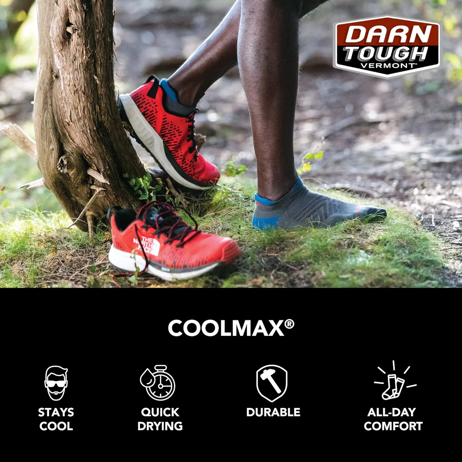 Darn Tough (1054) Run Coolmax No Show Tab Ultra-Lightweight with Cushion Men's Sock
