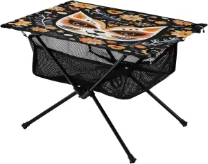 Dead Cat Pattern Portable Folding Camping Table, Compact Lightweight Beach Table with Carrying Bag for Outdoor Picnics, BBQs, Camp