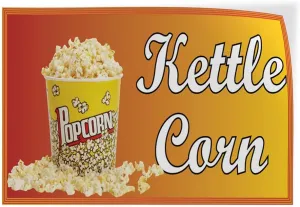 Decal Sticker Multiple Sizes Kettle Corn #1 Style F Food & Beverage pop Corn Banner Outdoor Store Sign Yellow - 10inx7in, Set of 2
