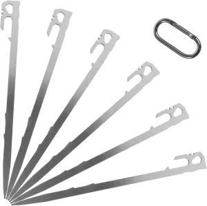DECHOUS 6pcs Aluminum Tent Ground Pegs Camping Stakes Sturdy Design Wear-Resistant for Tarp Tent