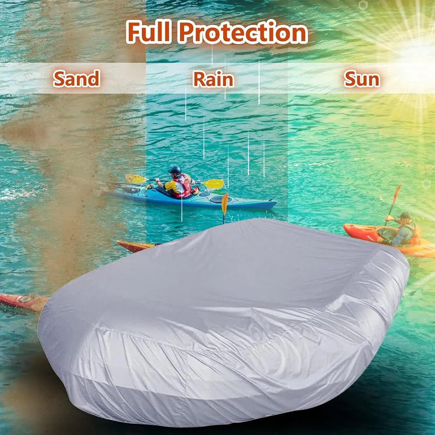 Dinghy Boat Cover 7 Sizes Inflatable Boat Cover Waterproof Anti-UV Boat Tarp for Small Inflatable and Rigid Inflatable Boats,230 * 165 * 46cm