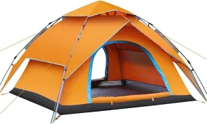 Dome Pop-Up Camping Tent,3-4 Person Automatic Tent,Double Layer Tent,Large Family Tent