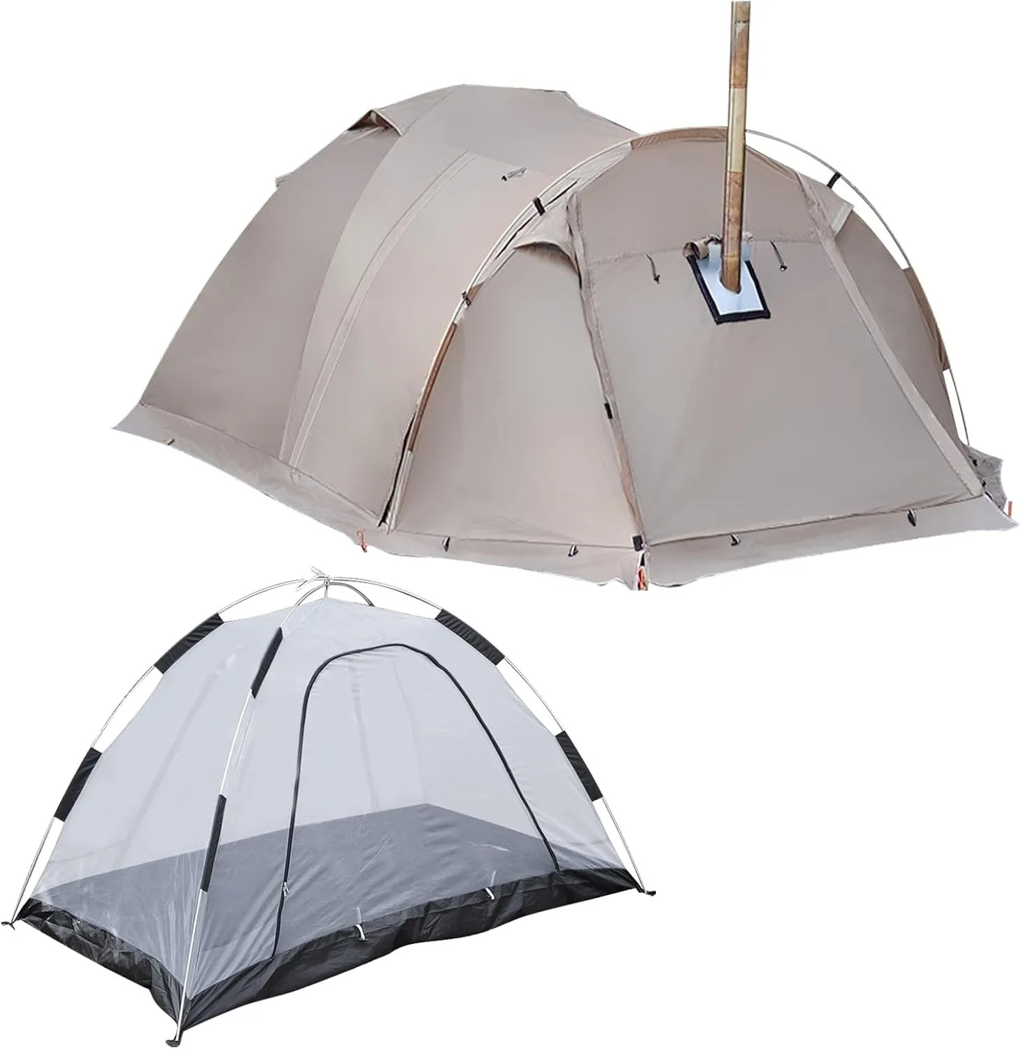 Dome Tent for 2 Person Stable with Snow Skirt Fireproof Waterproof Tents for Camping Hiking Hunting Fishing