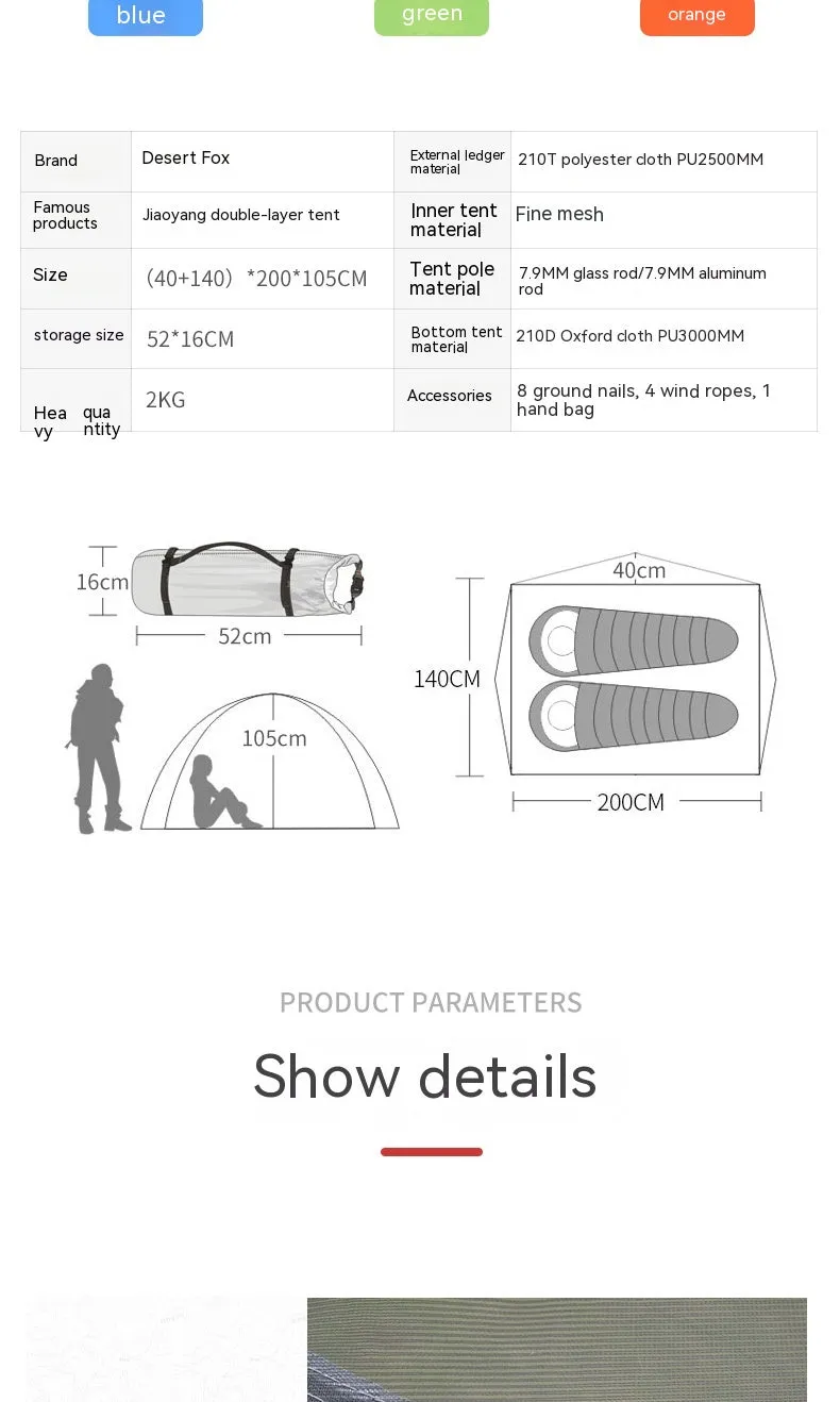 Double-Layer Camping Tent for Outdoor Adventures