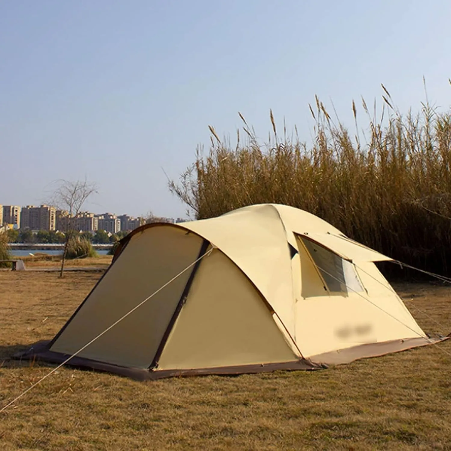 Double Layer Tent Extendable Tent Outdoor Tent 3-4 Person Tent Large Space Tent Multifunctional Tent