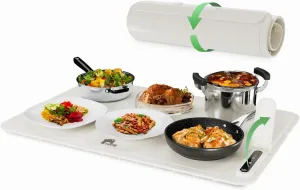 EconoHome Electric Warming Tray - Full Surface Electric Powered Food Warming Mat - Fast Heating, Rollable & Portable 3 Heat Levels Warming Tray, Food Warmer for Parties, Gatherings, Everyday Use