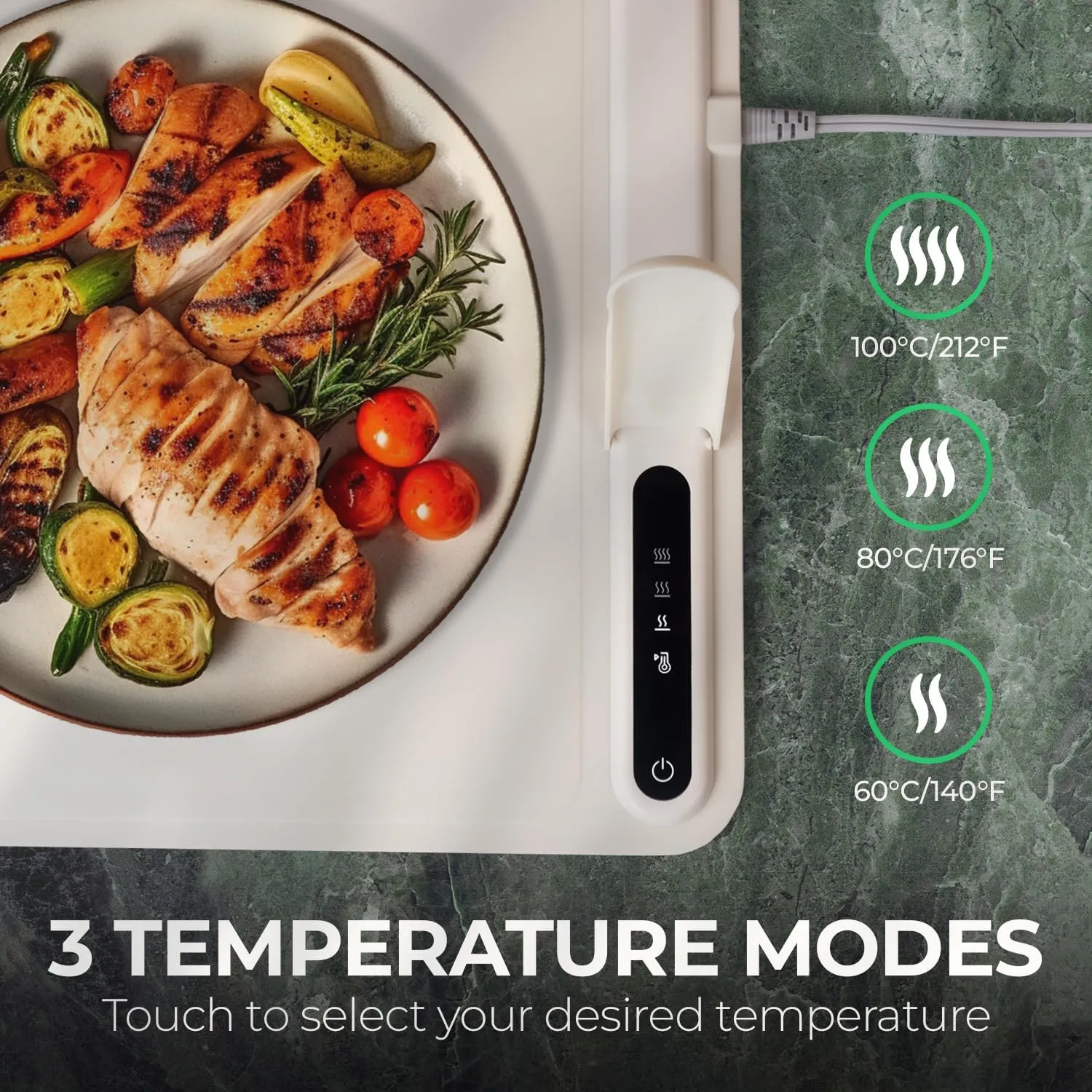 EconoHome Electric Warming Tray - Full Surface Electric Powered Food Warming Mat - Fast Heating, Rollable & Portable 3 Heat Levels Warming Tray, Food Warmer for Parties, Gatherings, Everyday Use