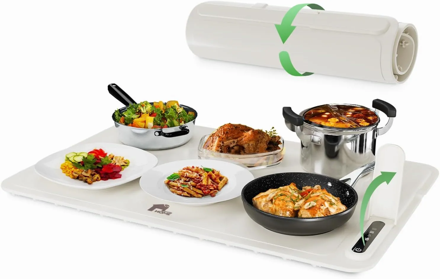EconoHome Electric Warming Tray - Full Surface Electric Powered Food Warming Mat - Fast Heating, Rollable & Portable 3 Heat Levels Warming Tray, Food Warmer for Parties, Gatherings, Everyday Use