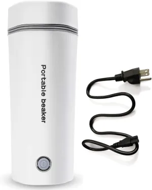 Electric Travel Kettle, Portable Electric Kettle, Mini Hot Water Boiler, Small Travel Tea Kettle Fast Boiling Water, One Cup Hot Water Maker, 350ml-White