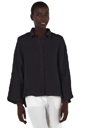 Elemente Clemente Dolman Sleeve Linen Blouse in Deep Night