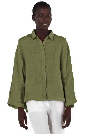 Elemente Clemente Dolman Sleeve Linen Blouse in Mousse