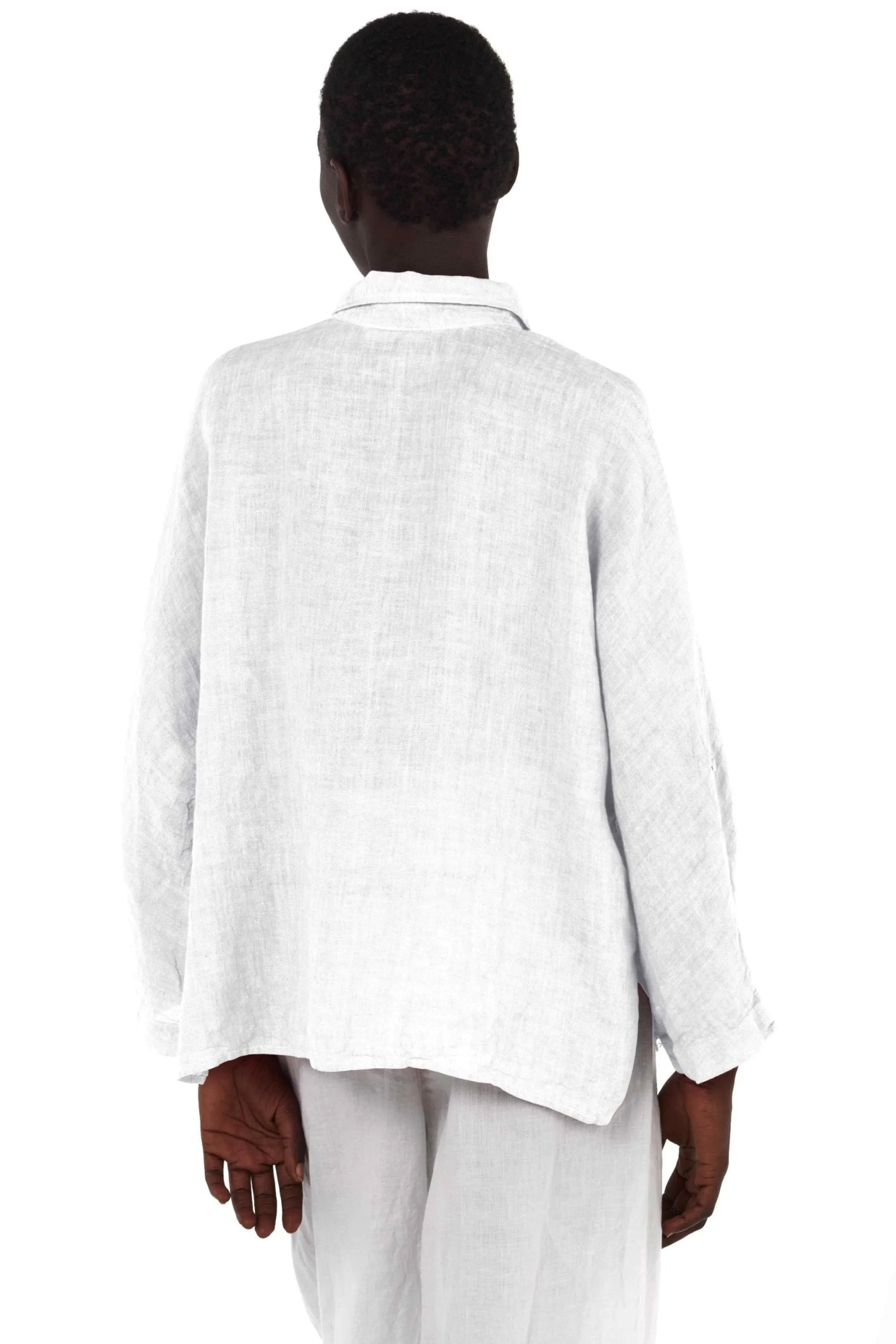 Elemente Clemente Dolman Sleeve Linen Blouse in Pearl