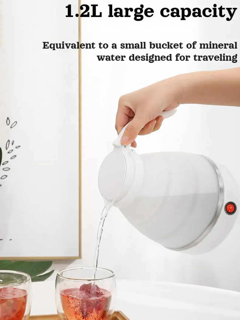 [Ellniges]【Portable Electric Kettle】Collapsible 0.6L Silicone Water Heater for Travel - Dual-Layer Foldable Design, Lightweight Camping Accessory, Perfect for Backpackers & Road Trip Essentials