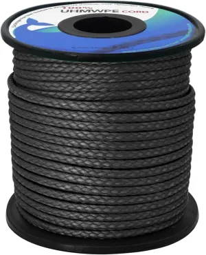emma kites Hollow UHMWPE Braided Cord 1.3mm, 1.6mm, 2mm Spliceable for Tent Guyline Tarp Hammock Ridgeline Whoopie Sling Bear Bagging for Camping Backpacking