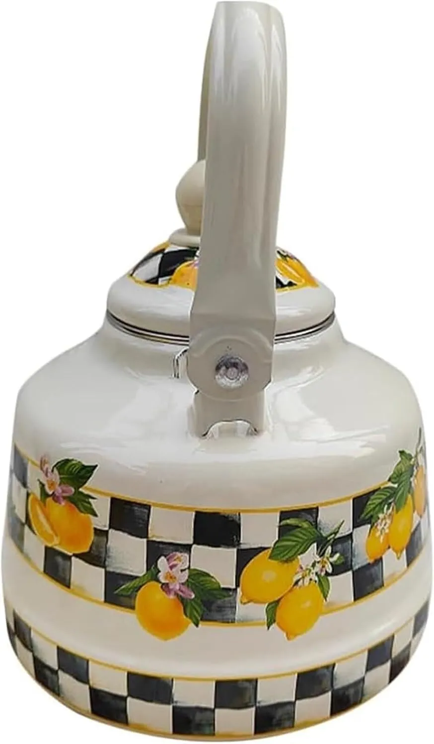 Enamel Tea Kettle Camping, Durable Outdoor Pot with Foldable Handle & Compact Design(1.1L)