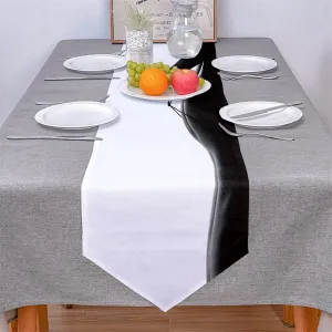 End Table Runner, Table Cloths for Parties Cotton Linen High Heels White Black 46x183CM for Happy Hour Daily Use