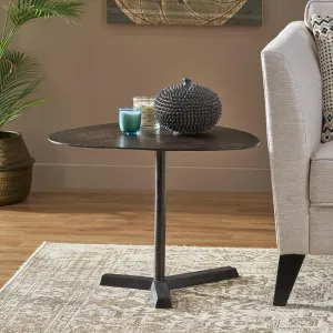 Enhance Your Space with Elegant Elliptical Table, Handcrafted Aluminum Design with Modern Industrial Look, Bronze Finish