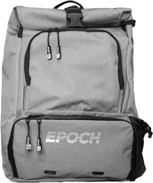 EPOCH LACROSSE - E-Pack Rolltop Bag, Lacrosse Backpack with Stick Holder, Ultimate Backpack and Duffle Bag for Lacrosse, Work, or Travel (Gray)