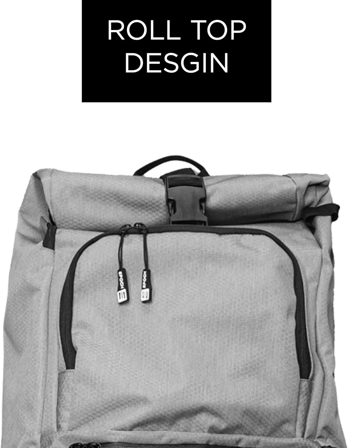 EPOCH LACROSSE - E-Pack Rolltop Bag, Lacrosse Backpack with Stick Holder, Ultimate Backpack and Duffle Bag for Lacrosse, Work, or Travel (Gray)
