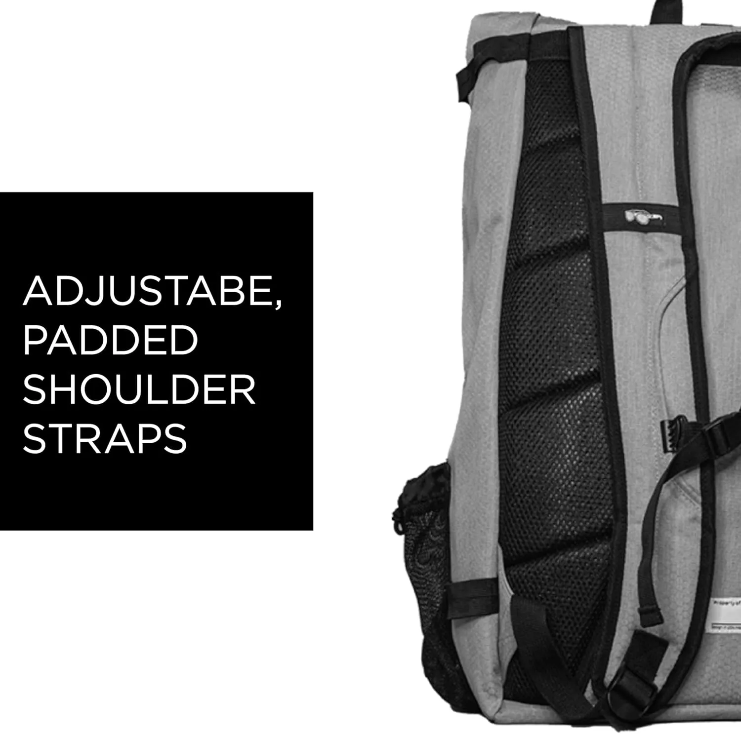 EPOCH LACROSSE - E-Pack Rolltop Bag, Lacrosse Backpack with Stick Holder, Ultimate Backpack and Duffle Bag for Lacrosse, Work, or Travel (Gray)