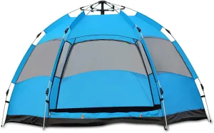 Ergocar Camping Tent 210T PU Cloth Waterproof Windproof Dome Tent, 3 to 4 Man Ultraligh Ventilated Pop up Tent for Family, Hiking, Backpacking & Fishing