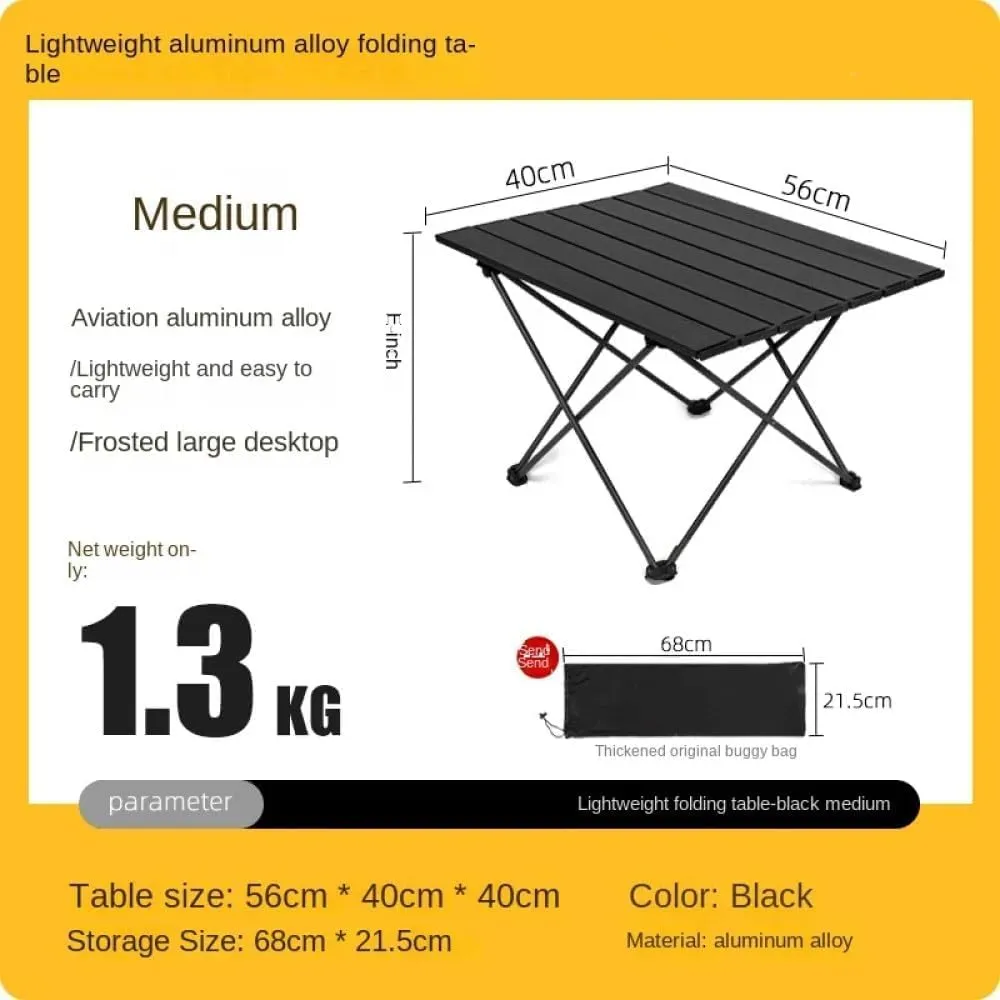 esmen Outdoor Folding Table,Portable Travel Lightweight Table,Picnic Table,Aluminum Alloy Camping Table for Outdoor BBQ Picnic Gathering