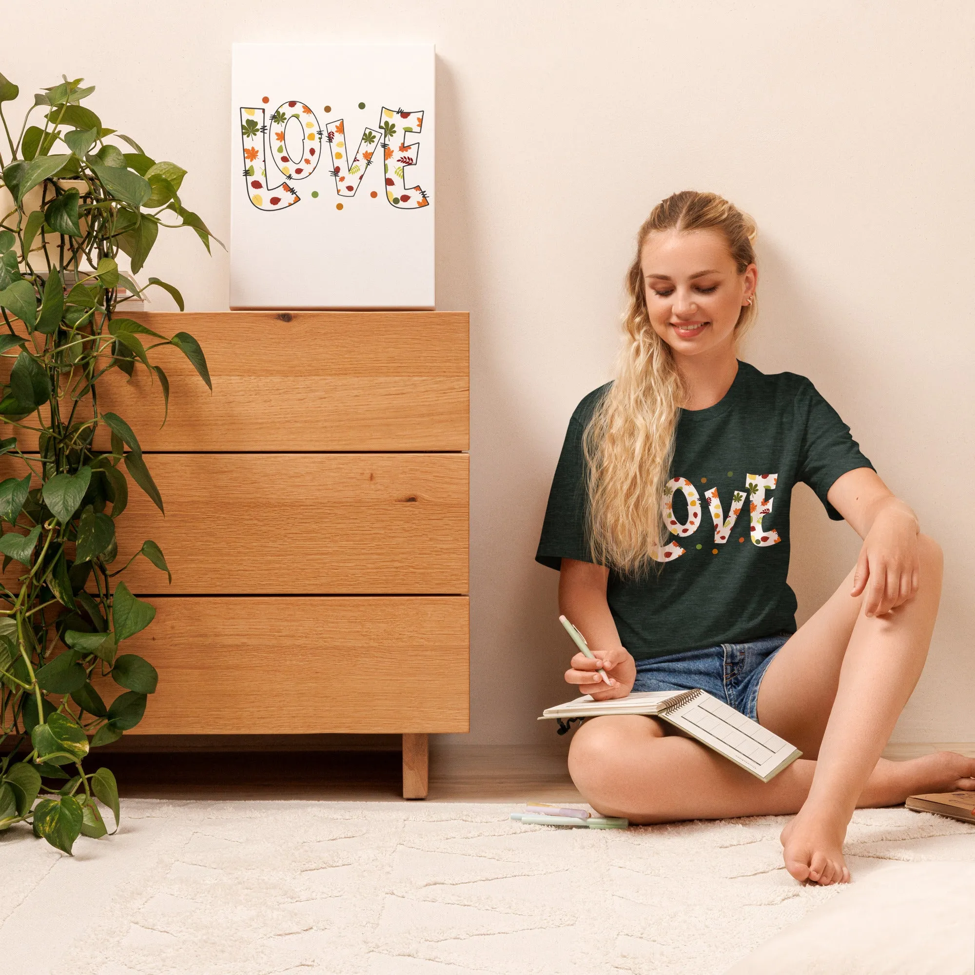 Fall Love Letters (Dark) - Lightweight T-Shirt