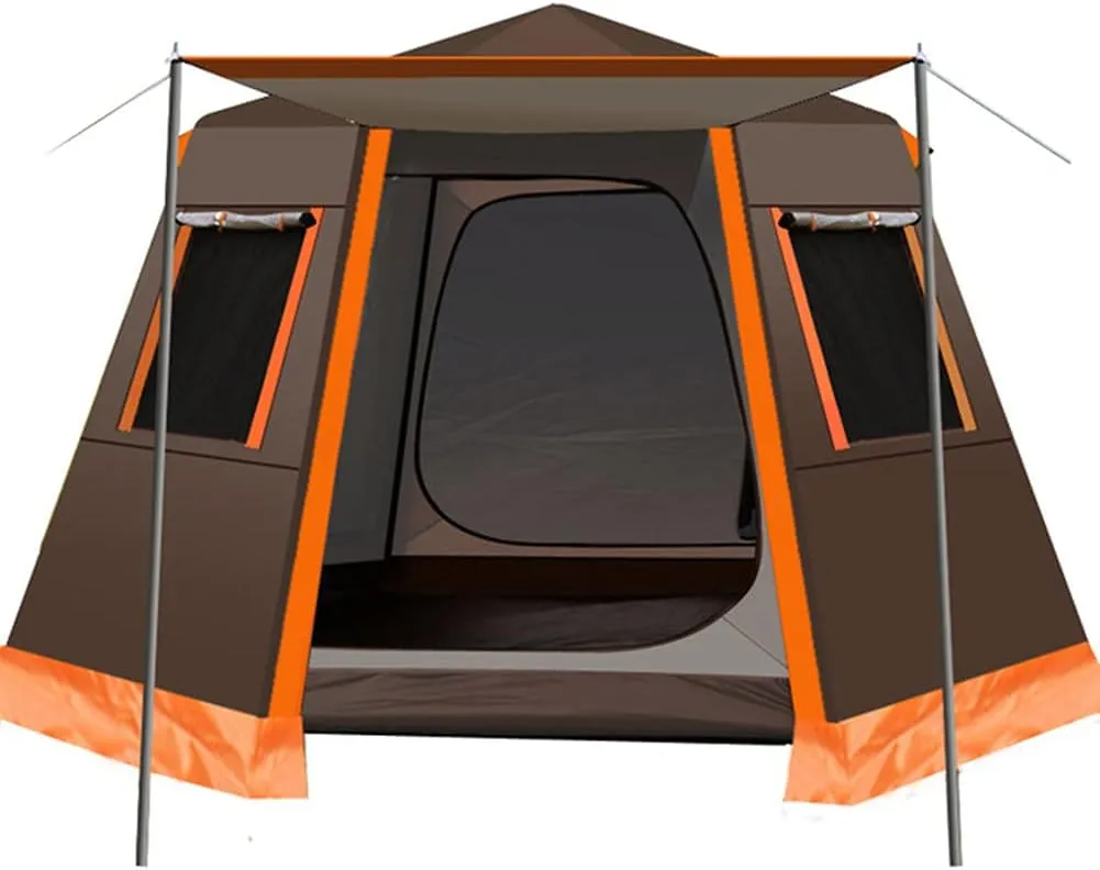 Family Outdoor Camping Tent Automatic Pop-Up Tent 3-4 Person Double Layer Instant Tent Easy Set Up Ideal Outdoor Gifts (Green 3)
