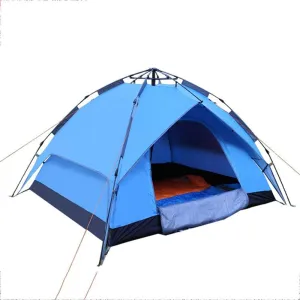Family Tent Outdoor Tent Waterproof Lightweight for Family Tent Camping Beach UV Protection Outdoor Tent (Color : Dark Green, Size : Double Layer)