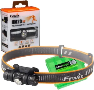 Fenix HM23 240 Lumen LED Headlamp for camping/hiking kids/children with EdisonBright battery carry case