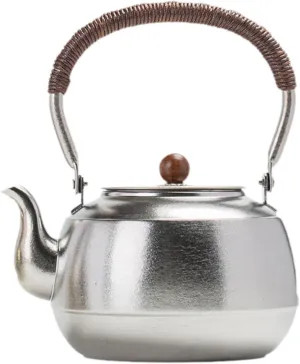 Fenteer Pure Titanium Teapot Fits Ceramic Cooktop Beautiful Hot Water Pot Hot Water Boiling Pot Titanium Kettle for Office Gatherings, 1500ml
