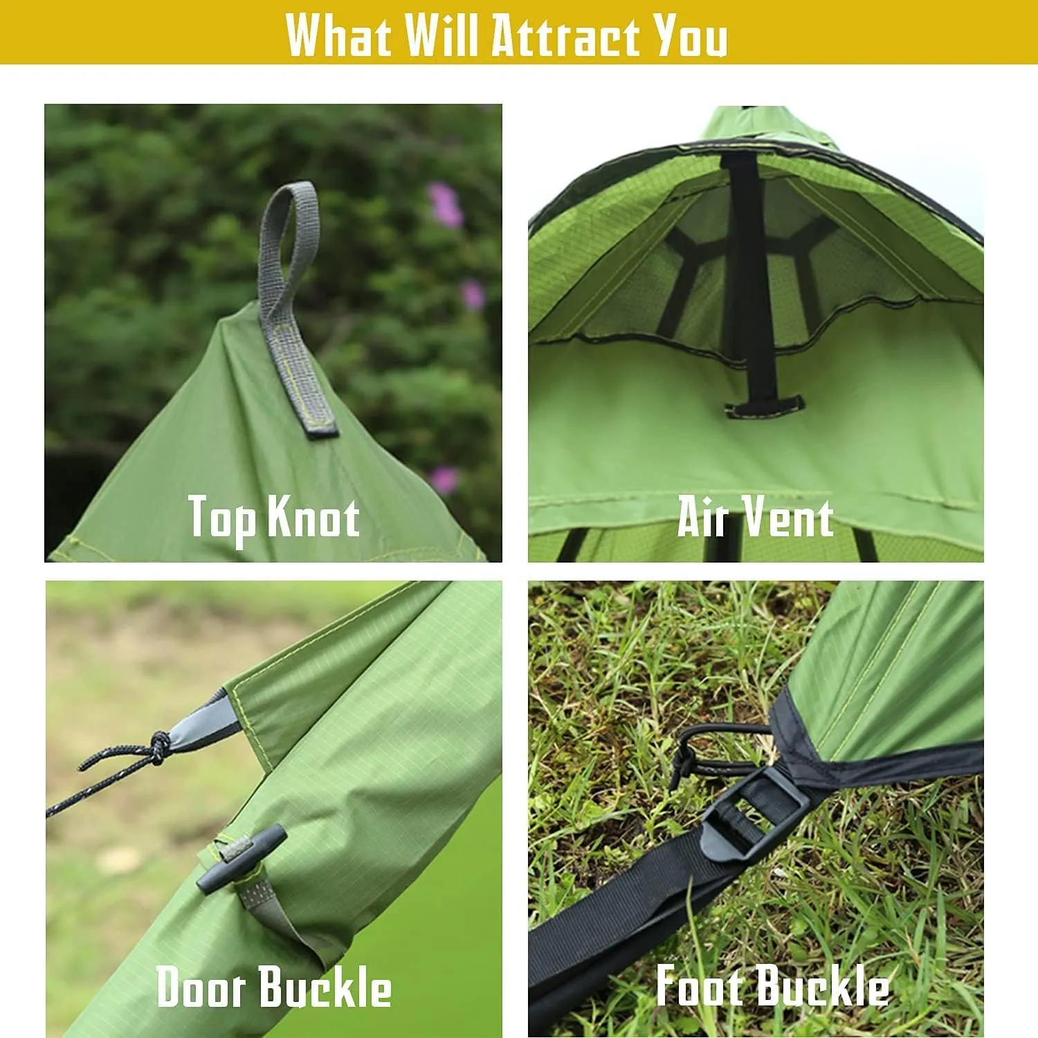 FIREHIKING Hot Camping Tent - Ultralight Tepee With Stove Jack for 1-2 Adults
