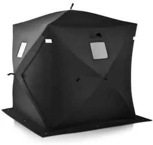 Fits for 2-Person Ice Fishing Shelter Tent Portable Pop up House Outdoor Equipment Black Size : 58" X 58" X 66"