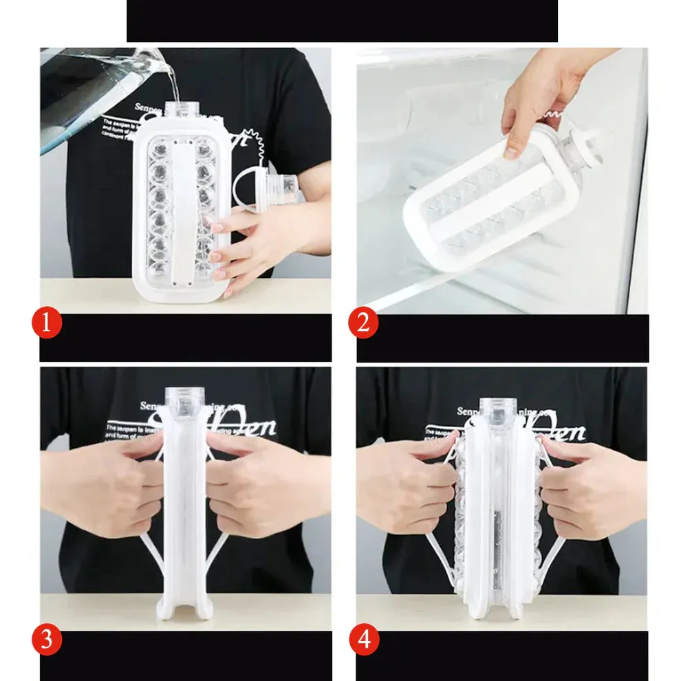 Foldable 2-in-1 Clearance Ice Ball Maker Lid, Ice Fully automated with Tray